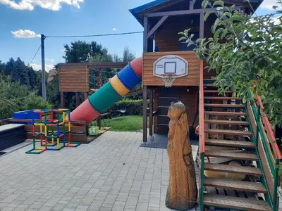 Ein Kinderspielbereich in der Unterkunft Ferienwohnung Berger
