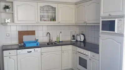 Küche/Küchenzeile in der Unterkunft Ferienwohnung 