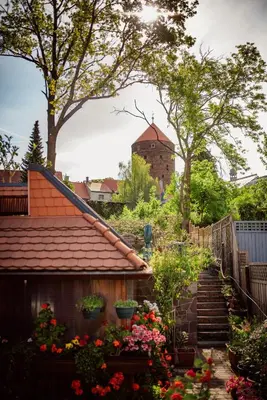 Ein Garten an der Unterkunft Apartment Altes Hinterhäusel