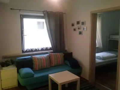 Ein Bett oder Betten in einem Zimmer der Unterkunft Ferienwohnung Karla - nahe Chemnitz