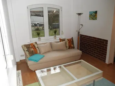 Ein Sitzbereich in der Unterkunft Apartment-Ferienwohnung Dresden-Briesnitz