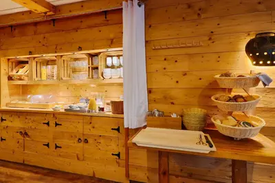 Küche/Küchenzeile in der Unterkunft Sennerhütte Landhotel