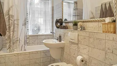 Ein Badezimmer in der Unterkunft Apartment am Nationalpark Sächsische Schweiz