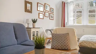 Ein Sitzbereich in der Unterkunft Apartment am Nationalpark Sächsische Schweiz