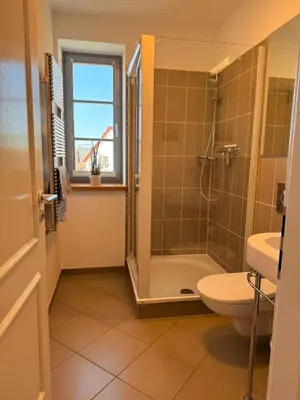 Ein Badezimmer in der Unterkunft Landgut Mosch