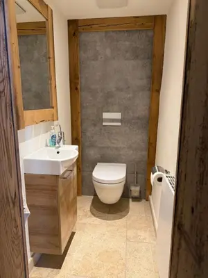 Ein Badezimmer in der Unterkunft Landgut Mosch