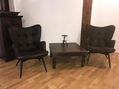 Ein Sitzbereich in der Unterkunft Maritime Ferienwohnung PENZLIN im Rittergut Leppersdorf bei Dresden