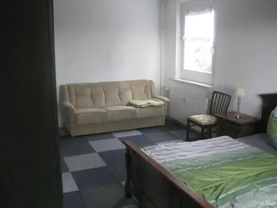 Ein Sitzbereich in der Unterkunft Ferienwohnung mit Aegidienblick