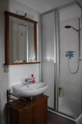 Ein Badezimmer in der Unterkunft Ferienwohnung Scharnhorst
