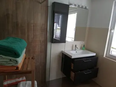 Ein Bett oder Betten in einem Zimmer der Unterkunft Ferienwohnung, Monteurwohnung