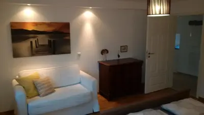 Ein Sitzbereich in der Unterkunft Stilvolle Ferienwohnung am Großen Garten
