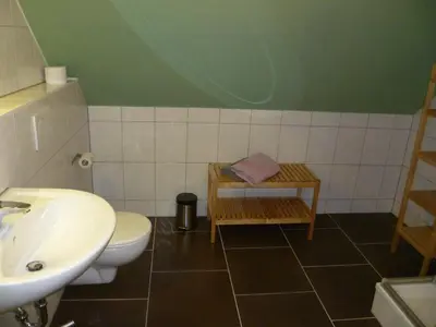 Ein Badezimmer in der Unterkunft Ferienhaus zum Kirnitzschtal