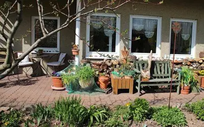 Ein Garten an der Unterkunft Ferienwohnung Dr. Vera Schmidt