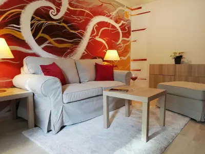 Ein Sitzbereich in der Unterkunft Ferienwohnung Angelo