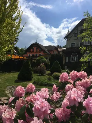 Ein Garten an der Unterkunft Parkhotel Margaretenhof