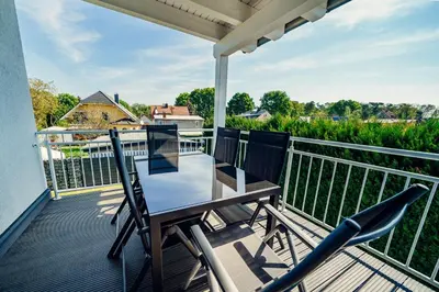 Ein Balkon oder eine Terrasse in der Unterkunft Lausitzer Edelquartier