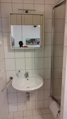 Ein Badezimmer in der Unterkunft Pension Zentrum Riesa