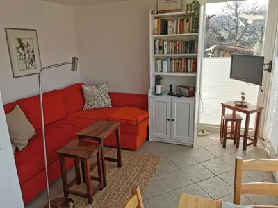 Ein Sitzbereich in der Unterkunft Haus Perthen