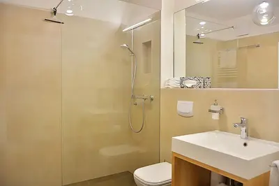 Ein Badezimmer in der Unterkunft Ferienwohnung Elbe