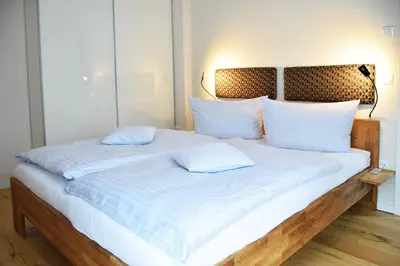 Ein Bett oder Betten in einem Zimmer der Unterkunft Ferienwohnung Sonne