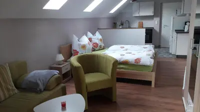 Ein Bett oder Betten in einem Zimmer der Unterkunft Fewo Abendsonne
