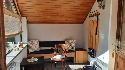 Ein Sitzbereich in der Unterkunft Fewo Abendsonne
