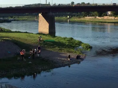 Blick auf einen Fluss in der Nähe der Ferienwohnung