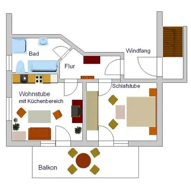 Grundriss der Unterkunft Ferienwohnung Richter
