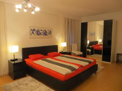 Ein Bett oder Betten in einem Zimmer der Unterkunft Ferienwohnung unterm Wasserturm