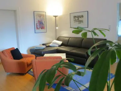 Ein Sitzbereich in der Unterkunft Ferienwohnung unterm Wasserturm