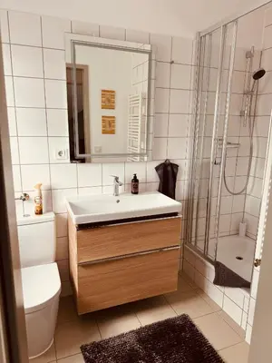 Ein Badezimmer in der Unterkunft KM - Altstadtapartments Freiberg
