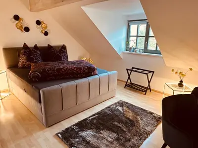 Ein Sitzbereich in der Unterkunft KM - Altstadtapartments Freiberg