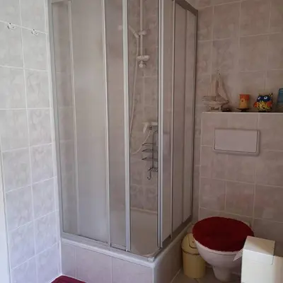 Ein Badezimmer in der Unterkunft Ferienwohnung am Wald