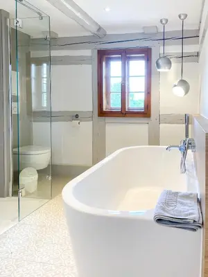 Ein Badezimmer in der Unterkunft Altendorfer Vorwerk - Ferienapartments