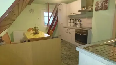 Küche/Küchenzeile in der Unterkunft Ferienwohnung Meierbaude