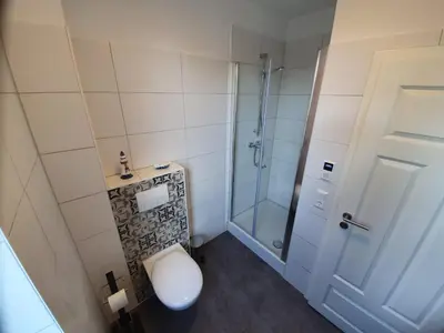 Ein Badezimmer in der Unterkunft Ferienwohnung Muldental