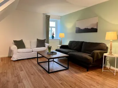 Ein Sitzbereich in der Unterkunft Rittergut Hirschbach - Verwalterhaus