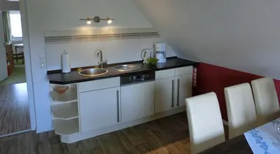 Küche/Küchenzeile in der Unterkunft Ferienwohnung Lehnert