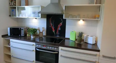Küche/Küchenzeile in der Unterkunft Ferienwohnung Lehnert