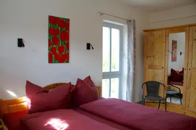 Ein Sitzbereich in der Unterkunft Alter Gutshof Papstdorf