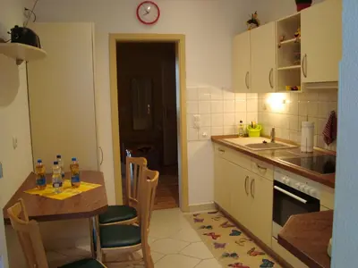 Küche/Küchenzeile in der Unterkunft Ferienwohnung Kriedel