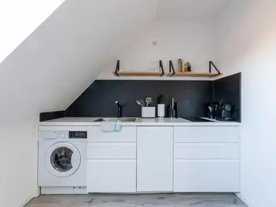 Küche/Küchenzeile in der Unterkunft Limehome Chemnitz Hartmannstraße