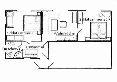Grundriss der Unterkunft Ferienwohnung Nickl