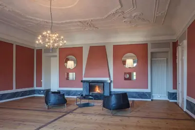 Ein Sitzbereich in der Unterkunft Schloss Prossen