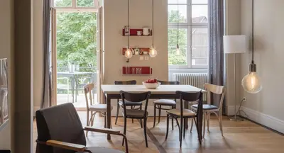 Ein Sitzbereich in der Unterkunft Schloss Prossen
