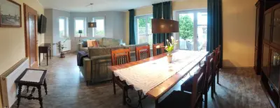 Ein Sitzbereich in der Unterkunft Ferienhaus an der Wiederitz