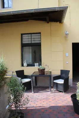 Ein Patio oder anderer Außenbereich in der Unterkunft Ferienwohnung Goldgrund