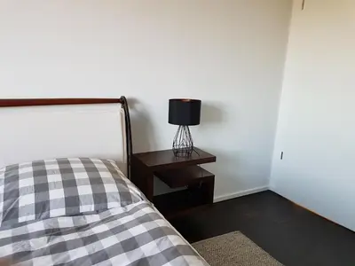Ein Bett oder Betten in einem Zimmer der Unterkunft Ferienwohnung Seeblick Lausitzer Seenland