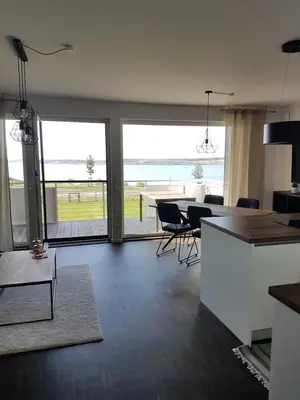 Küche/Küchenzeile in der Unterkunft Ferienwohnung Seeblick Lausitzer Seenland