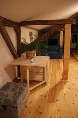 Ein Sitzbereich in der Unterkunft Ferienwohnung Goldgrund Gartenblick